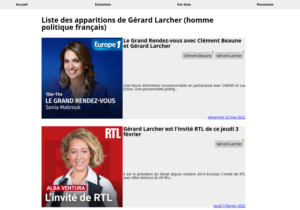 List of shows by person